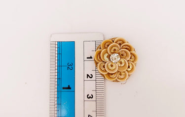 5 Bronze Gold Floral Applique, Sequins and Rhinestone Appliques, Headband Applique